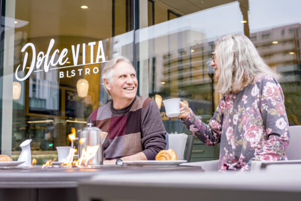 Residents enjoying the new Dolce Vita Bistro