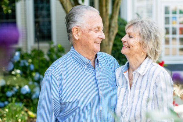 Senior Living Photograph of Elderly Couple Sharing a Moment of Adoration and connection. Assisted Living Media by Keynote Creative in Springfield, Mass.