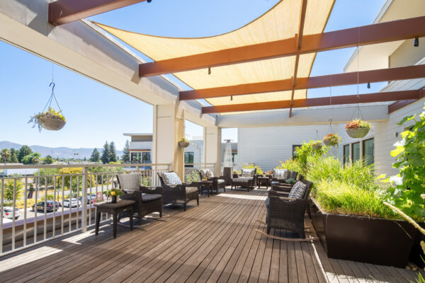 Senior Living Photography highlighting outdoor spaces and vibrant views for retirement organization in Napa, CA